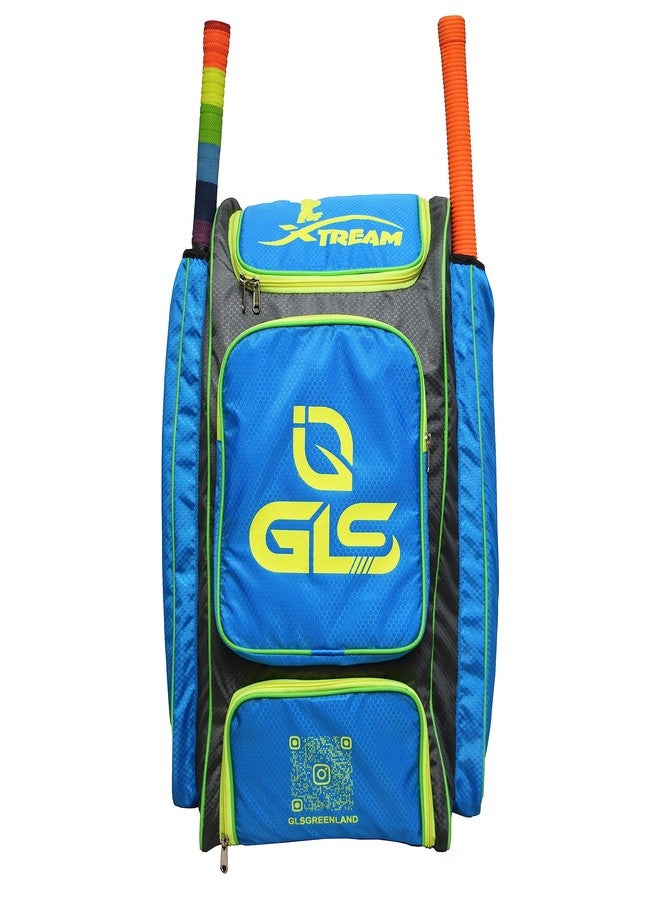 GLS Polyester Xtreme Sky Blue Color Duffle Cricket KIT Bag with Two BAT Compartment and Shoe Compartment - Image 1