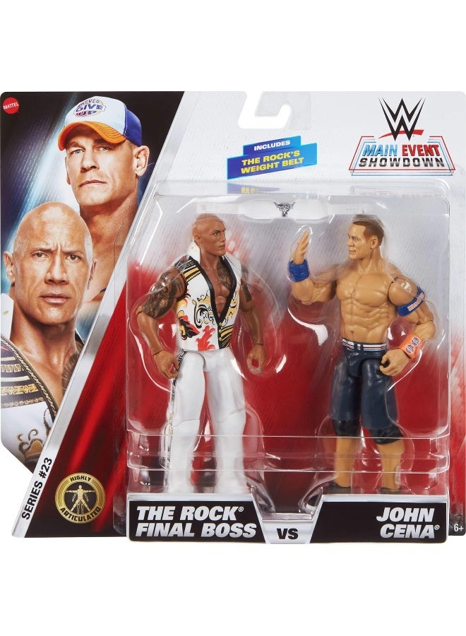 WWE Main Event Showdown The Rock Final Boss vs John Cena 2-Pack (15.24 cm) - Image 1