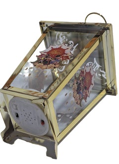 Generic Ramadan lantern for children or home decor, musical lantern, Ramadan song with gentle lighting, Ramadan lanterns, glass toy lantern and a beautiful copper frame design in golden color for a peaceful Ramadan atmosphere  - Image 4