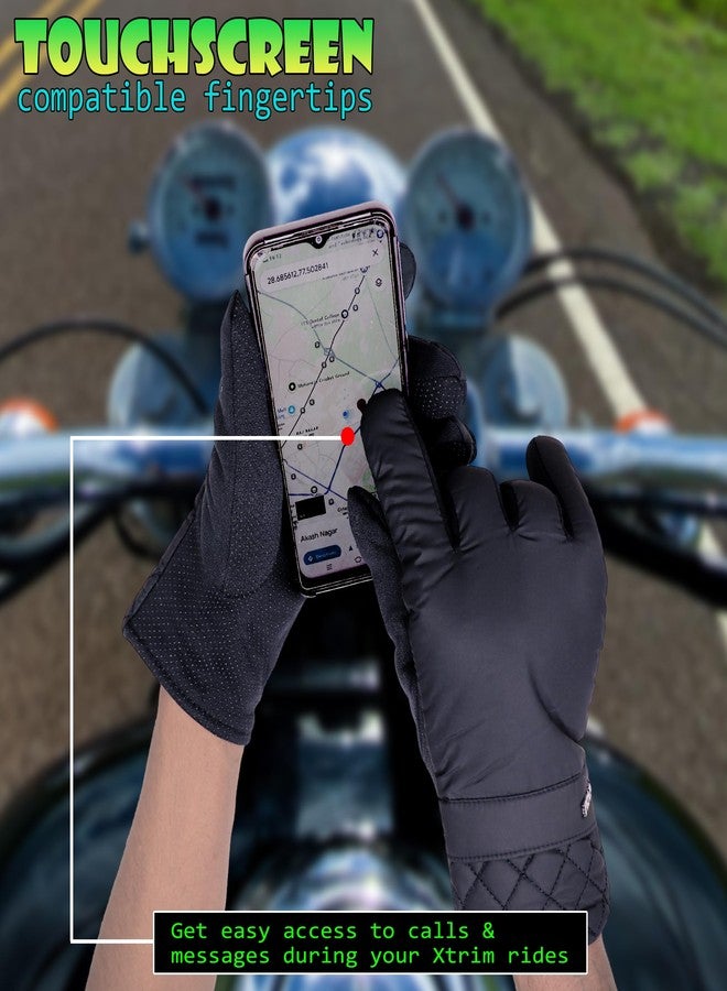 Aseenaa Sports Touchscreen Compatible Motorcycle Gloves for Bike Riding Camping Driving, Full Finger Motorcycle Riding Gloves for Men & Women, Durable & Breathable | Set of 1 | Blue - Image 5
