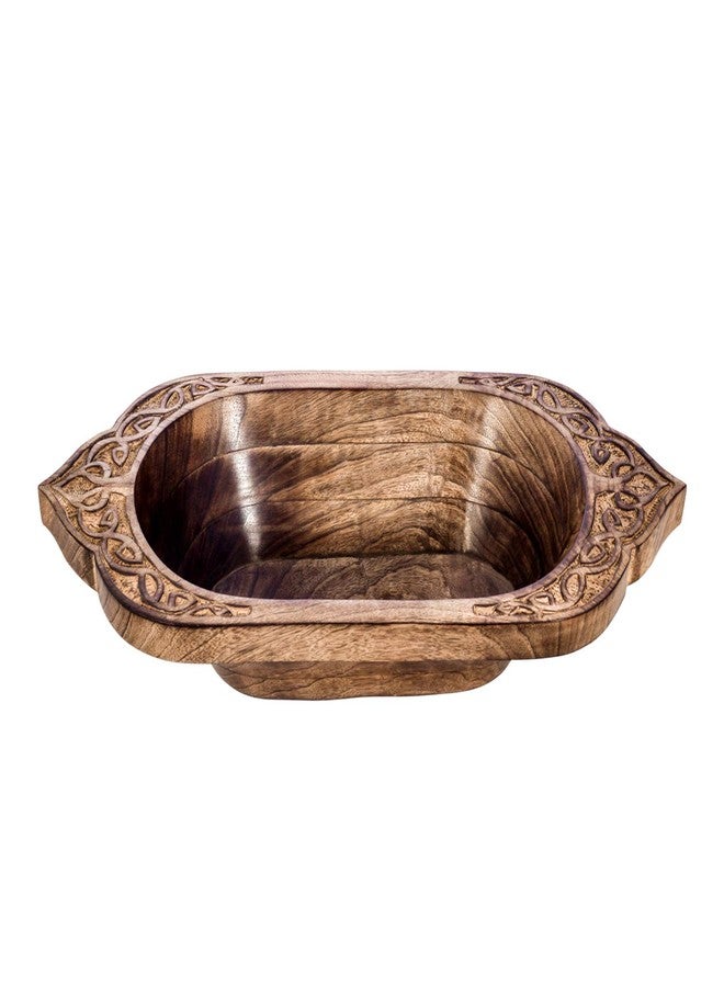 Divit Shilp Natural Wooden Trays, Serving Bowl for Salad, Veggies and Fruits, Large Deep for Family, Party (Vikign Bowl) - Image 1