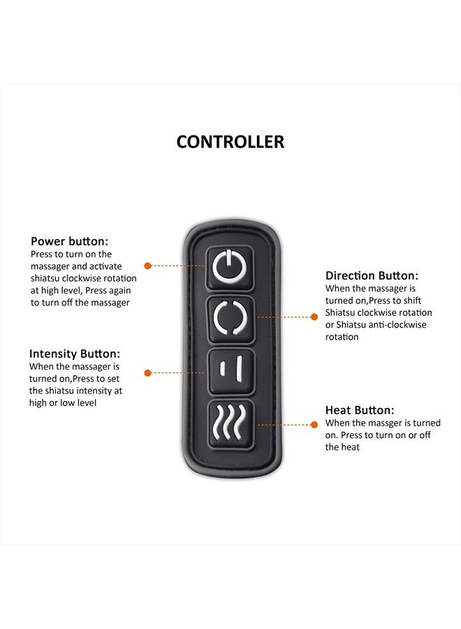Snailax Cordless Massager - Shiatsu Neck and Shoulder Massager with Heat, Portable, Lumbar, Foot Electric Massage Pillow, Christmas Gift  - Image 5