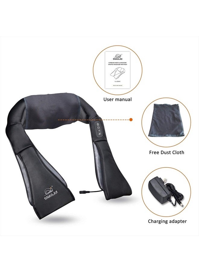 Snailax Cordless Massager - Shiatsu Neck and Shoulder Massager with Heat, Portable, Lumbar, Foot Electric Massage Pillow, Christmas Gift  - Image 4