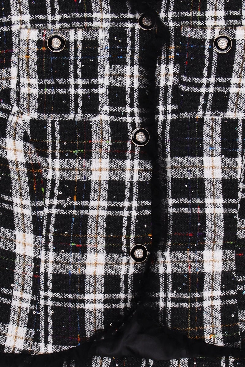 Walter Baker Women Long Sleeve Plaid Cardigan, Multicolor - Image 5