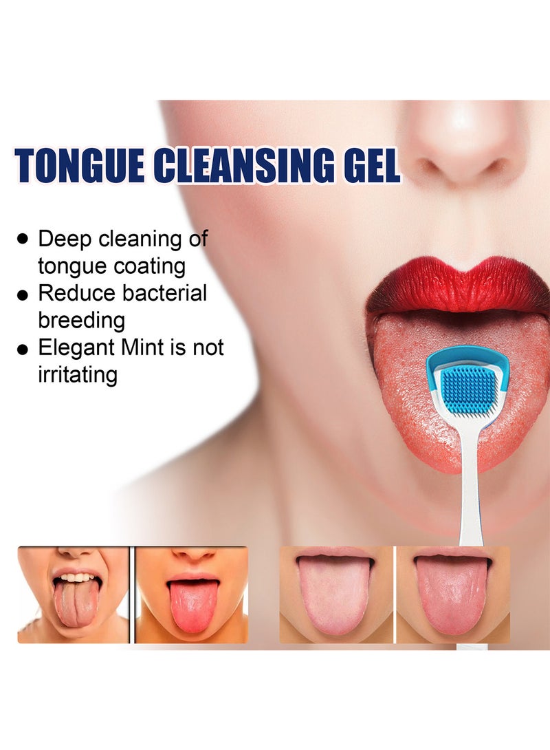 EELHOE Tongue Cleaning Gel Set, Tongue Cleaner Gel with Soft Tongue Brush, Easy to Use Tongue Scraper Precise Cleaning Brush Kit, Keep Fresh Breath 50g - Image 5