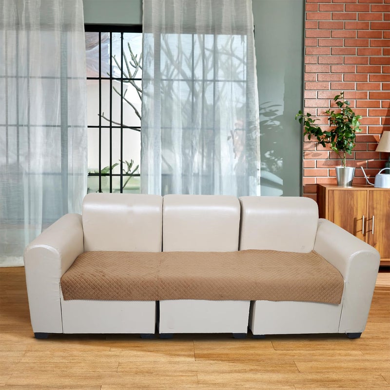 KINGLY Velvet Quilted Universal Armrest Sofa Cover – Non-Slip, Washable Couch Arm Protector for Daily Use (Harvest Gold, 1pc – 23x27) - Image 2