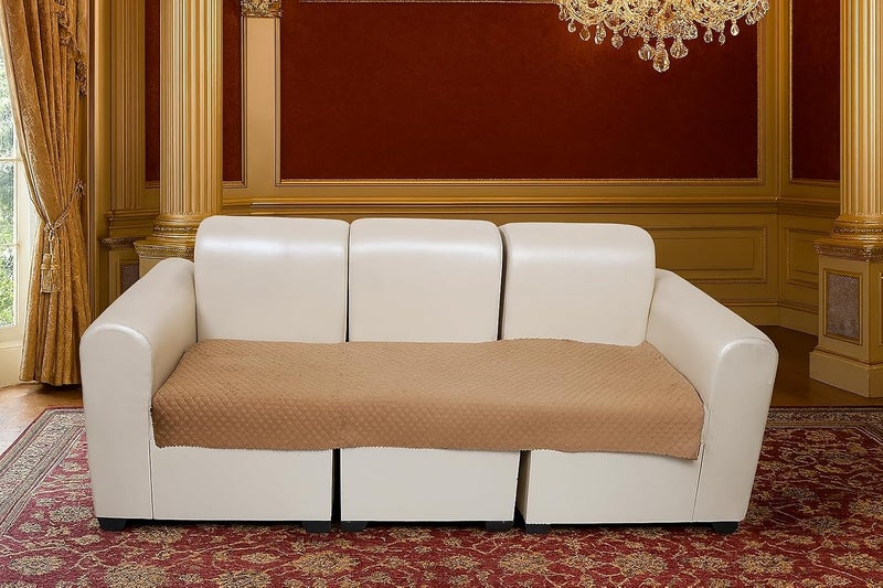 KINGLY Velvet Quilted Universal Armrest Sofa Cover – Non-Slip, Washable Couch Arm Protector for Daily Use (Harvest Gold, 1pc – 23x27) - Image 1