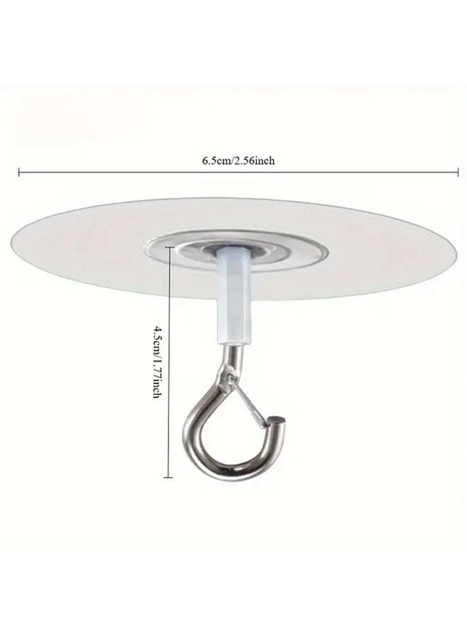 4pcs Transparent Heavy Duty Self Adhesive Ceiling Hooks No Drill Installation - Image 5