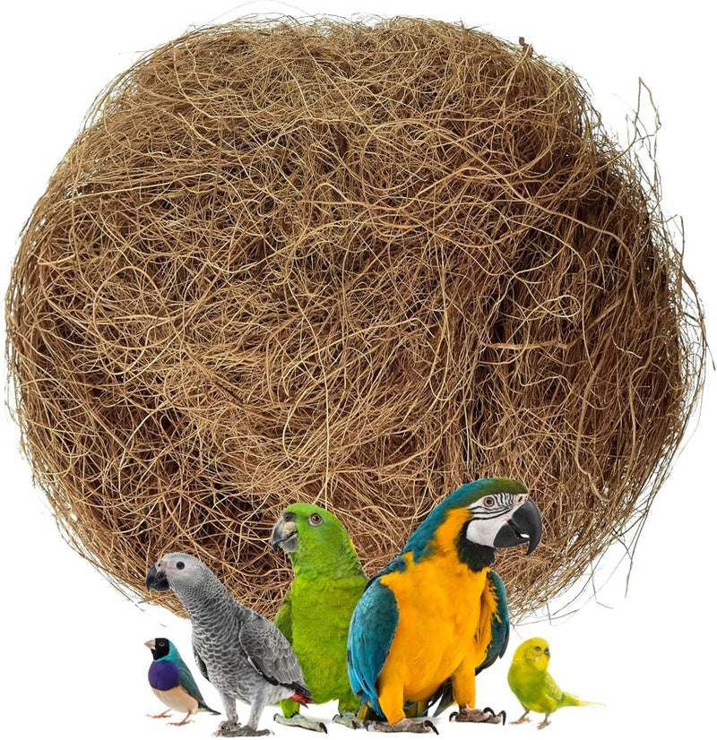 Smiling Pets Sterilized Natural Coconut Fiber for Bird Nest, Nesting Material for Comfortable Bedding in Nesting Box, Great for Nest Building and Hideouts (200gm) - Image 1