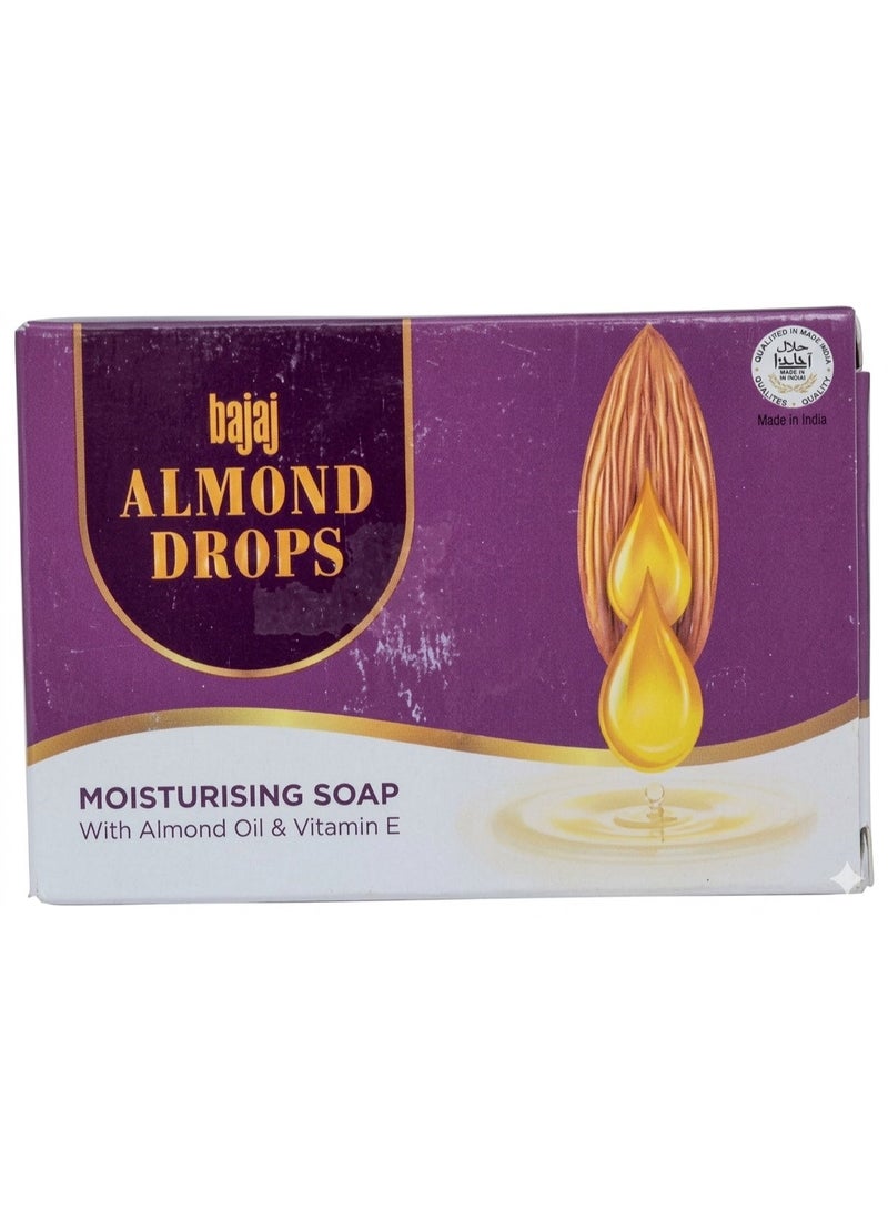 Bajaj 3PCS Bajaj Almond Drops Moisturising Soap with Almond Oil & Vitamin E, 3X125g - Image 2