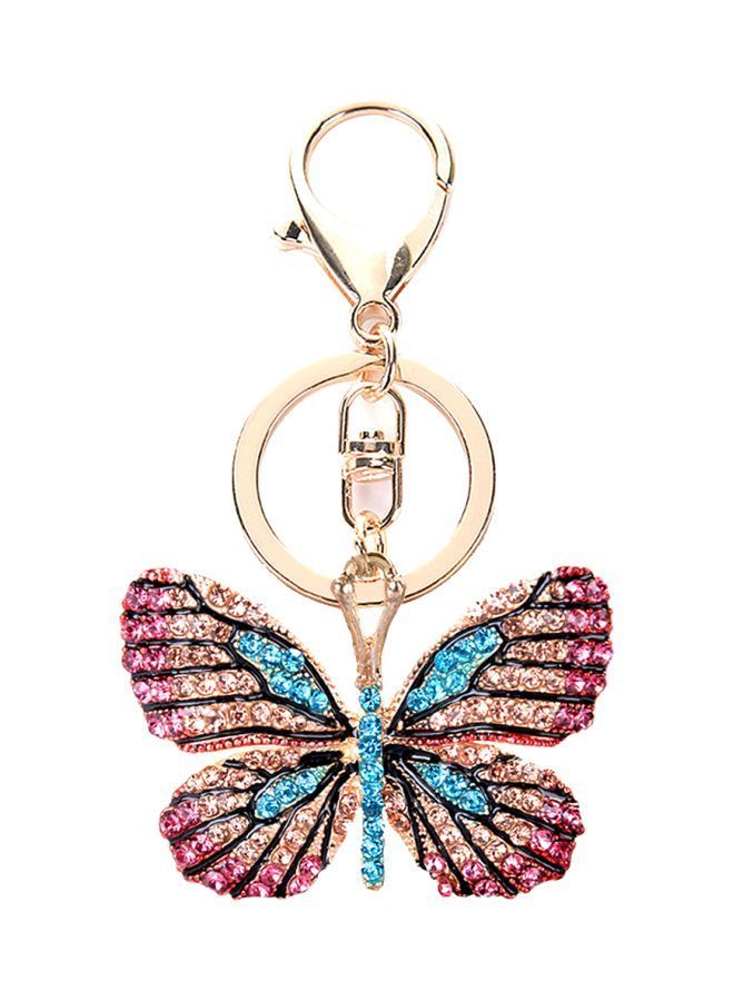 NIBEMINENT Rhinestone Studded Butterfly Designed Keychain - Image 1