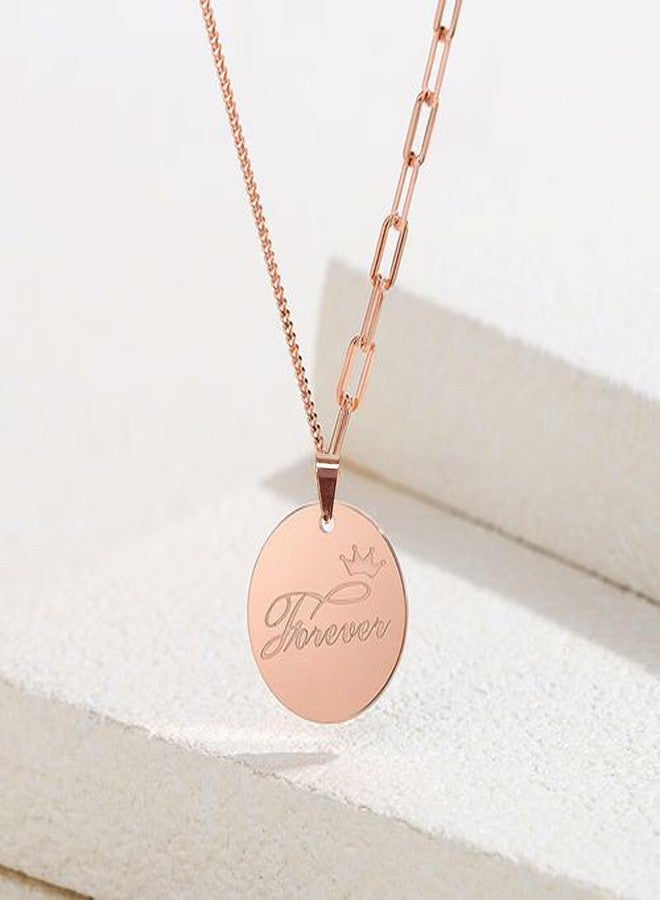 TSJ Stamping Blanks Round Metal Charms 10 PCS, Stainless Steel Blank Stamping Tags with Hole, 1 Inch (25mm) Rose Gold Punched Circle Disc - Image 4