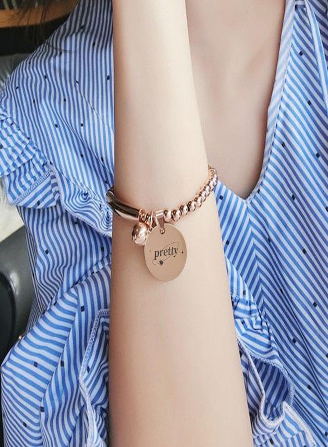 TSJ Stamping Blanks Round Metal Charms 10 PCS, Stainless Steel Blank Stamping Tags with Hole, 1 Inch (25mm) Rose Gold Punched Circle Disc - Image 2