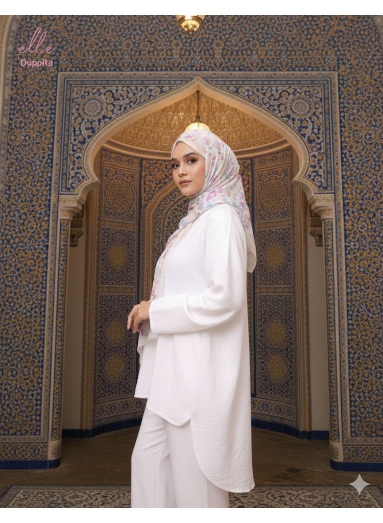 ايل طرحة وشاح حجاب إسلامي دوبتا  فاخر للنساء – طرحة فخمة وانيقة للمناسبات والاستخدام اليومي -  مقاس (200 سم × 75 سم) - Image 3