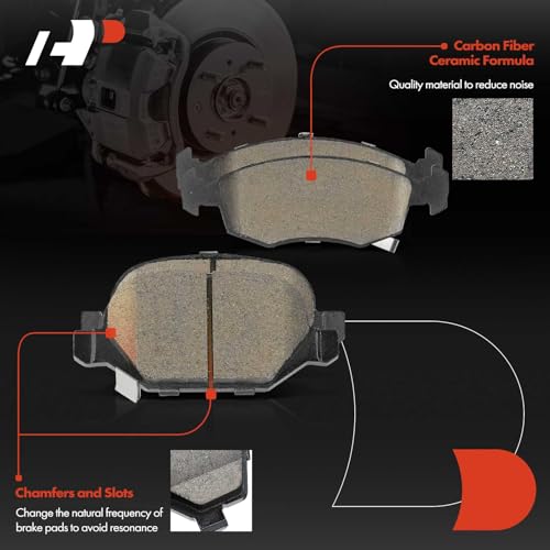 A-Premium Front and Rear Ceramic Disc Brake Pads Set Compatible with Fiat 500 2012-2019, 8 Pcs - Image 3