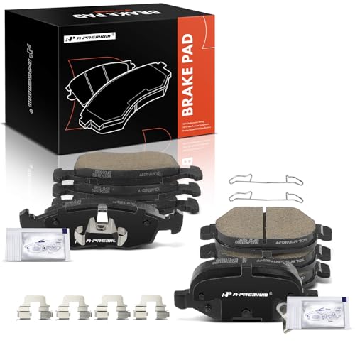 A-Premium Front and Rear Ceramic Disc Brake Pads Set Compatible with Fiat 500 2012-2019, 8 Pcs - Image 1