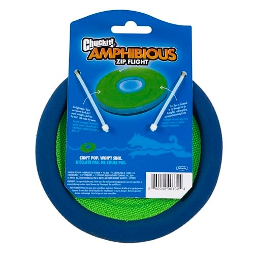 Chuckit! Zipflight Flying Disc Dog Toy, Small (6"), Green and light Blue - Image 2