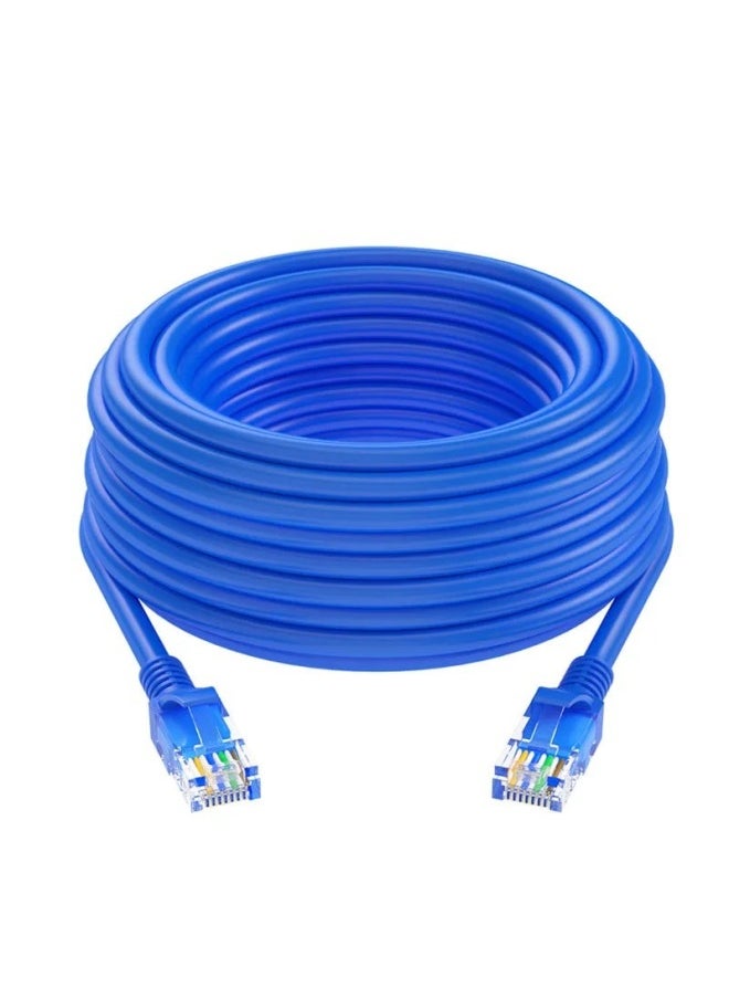 Generic 8-core Finished Network Cable Jumper Router Cat 6 Six Gigabit Network Cable RJ45 Computer High-speed Broadband Network Cable-Color:Blue Standard Oxygen-free Copper-Line Length:50m  - Image 1