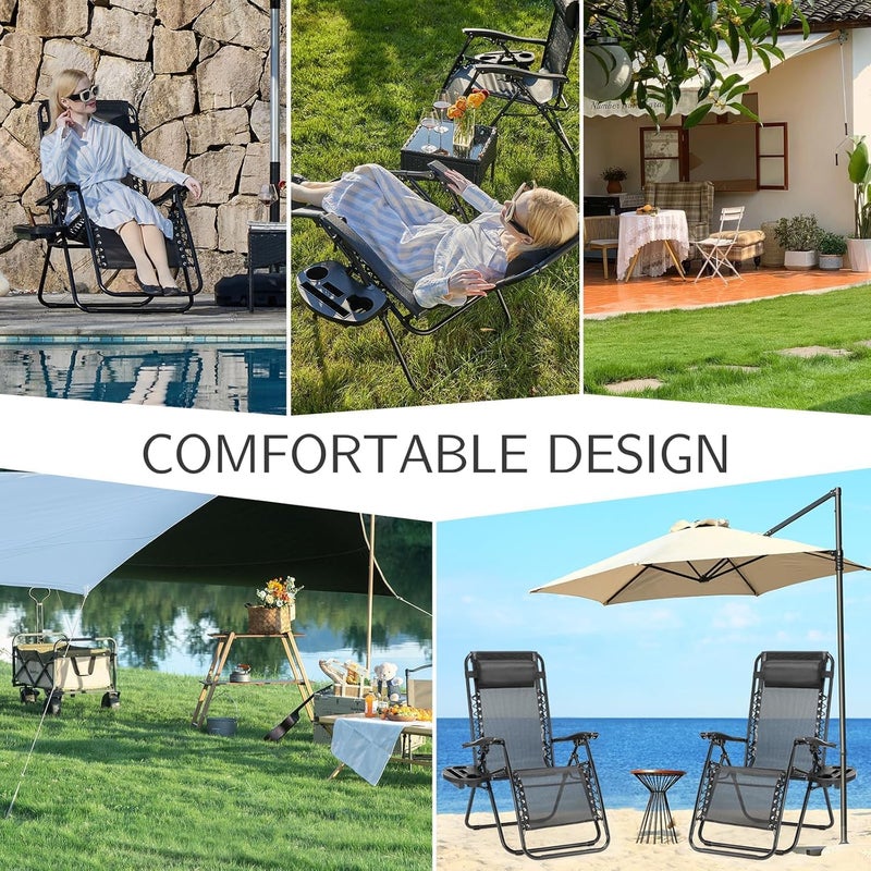Altis Zero Gravity Relaxing Chair, Lightweight, ‎160 x 66 x 110 cm, Black (Black 2) - Image 5