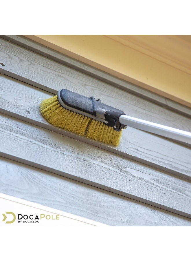 DOCAZOO DocaPole Medium Bristle Deck Brush and Scrub Brush Extension Pole Attachment 10 Long Handle Scrub Brush and Deck Brush for Deck House Siding Brick Concrete and More Pole Not Included  - Image 3