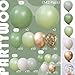 PartyWoo طقم قوس البالونات باللون الأخضر المريمي من PartyWoo 142 قطعة بأحجام مختلفة 18 12 10 5 بوصة بالونات زيتون داكنة بوهو خضراء لتزيين حفلات استقبال المولود والتخرج وحفلات عيد الميلاد الديناصورية في الغابة - Image 4