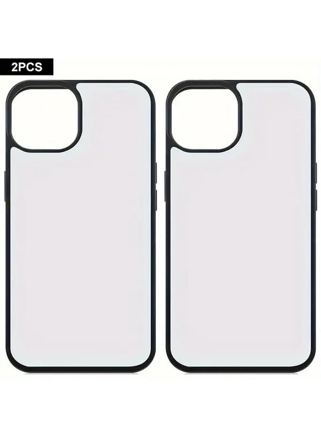 2pcs DIY Sublimation Blank Phone Case Compatible with iPhone 15 Plus - Image 1