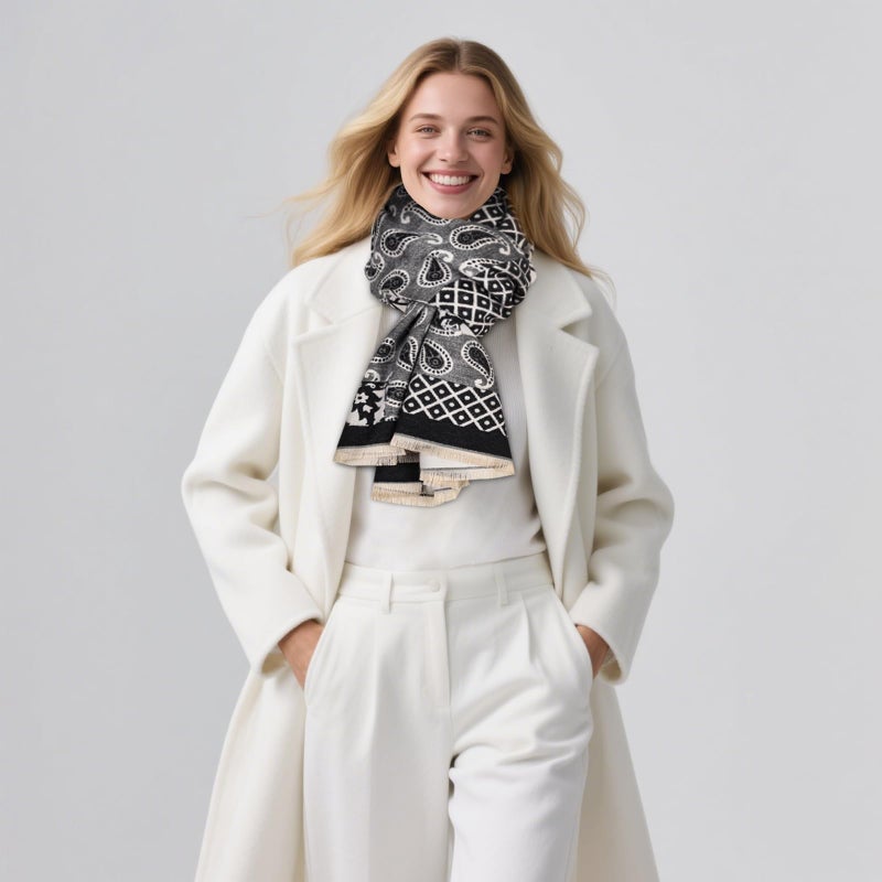 EXTREE Scarfs for Women Pashmina Silky Shawl Wrap for Evening Dressing Blanket Open Front Poncho Cape - Image 5