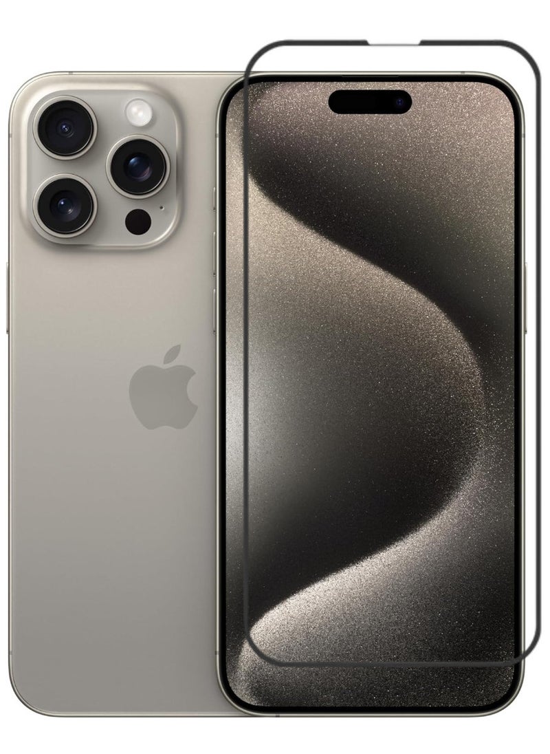 RAYON Tempered Glass Screen Protector 5D Designed For iPhone 15 Pro Max Full Screen Coverage And Bubble Free - Image 1