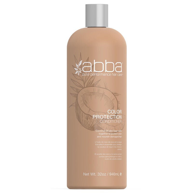 ABBA Color Protection Conditioner, Coconut Oil & Sage, 32 Fl Oz - Image 1