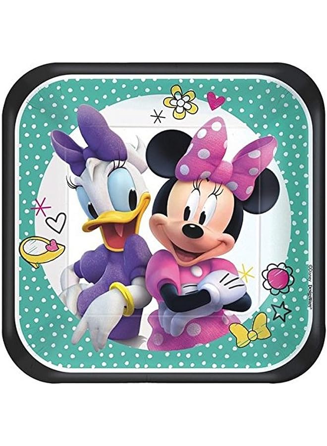 Amscan Minnie Dessert Plates Birthday Party Disposable Tableware And Dishware (8 Pack), Multi Color, 7" X 7".