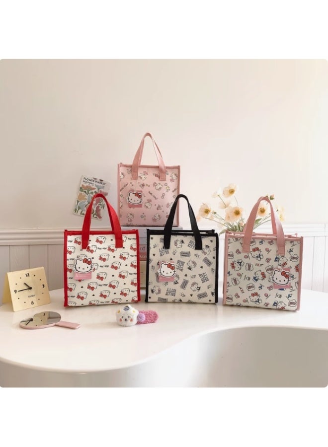 Sanrio Hello Kitty Tote Bag – Cute Reusable Shopping Handbag with Red Handles, Lightweight & Eco-Friendly  - Image 5
