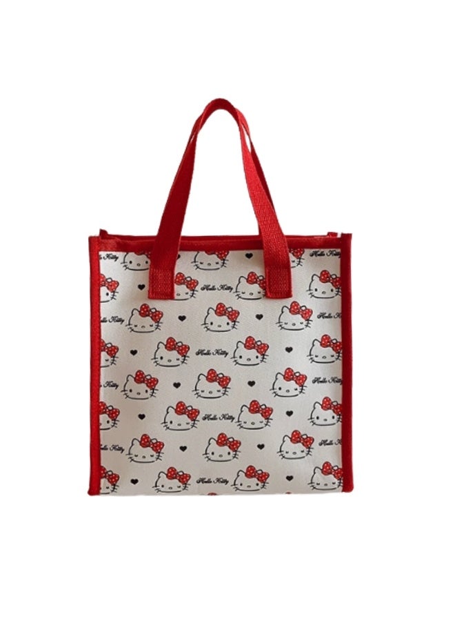 Sanrio Hello Kitty Tote Bag – Cute Reusable Shopping Handbag with Red Handles, Lightweight & Eco-Friendly  - Image 1