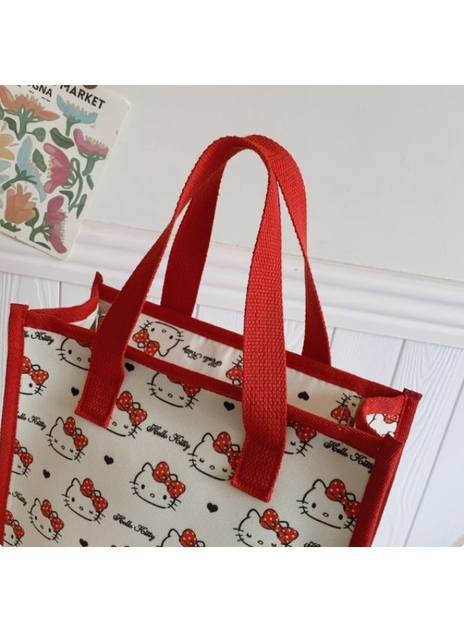 Sanrio Hello Kitty Tote Bag – Cute Reusable Shopping Handbag with Red Handles, Lightweight & Eco-Friendly  - Image 3