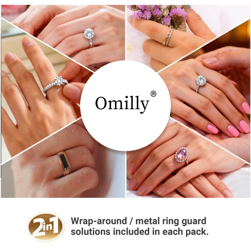 Omilly Filled Metal Ring Guard for Loose Rings, 12 Piece Set with 2 Styles (Metal Ring Guards, Spiral Coils), Ring Spacer Fits Ring Widths 1-10mm, Invisible Resizing Solution for Women & Men - Image 2