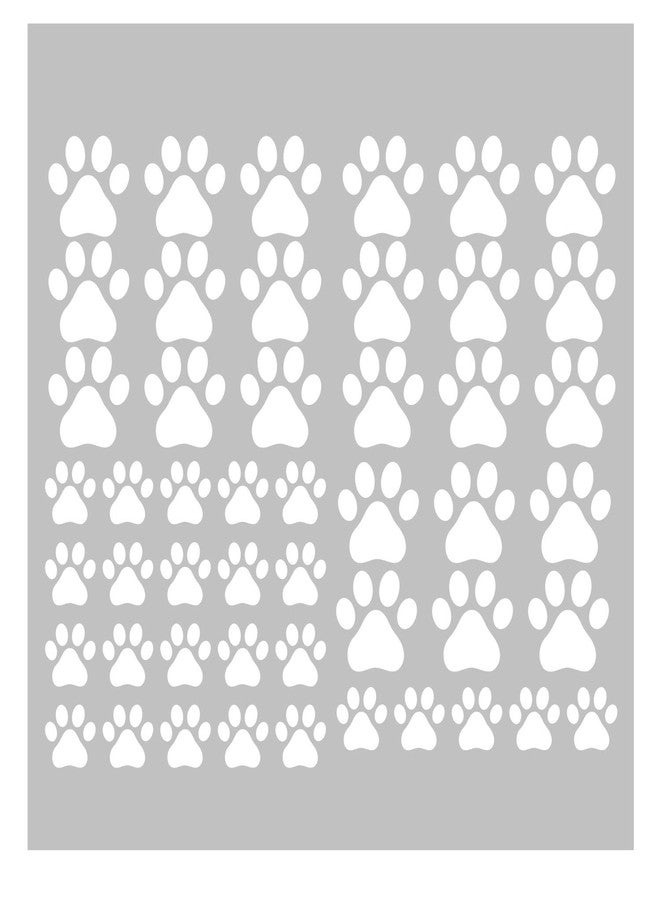 JURUOXIN 49 Pieces/Set Dog Paws Wall Decals Vinyl Pawprints Sticker Animal Footprint Wall Art Decoration for Kids Boy Girl Baby Nursery Bedroom Living Room Animal Tracks Decor YMX21 (White) - Image 1