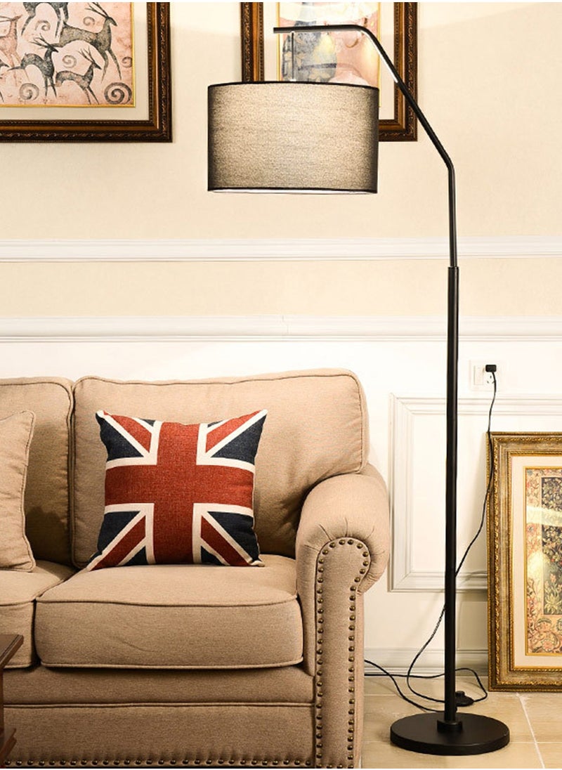Sharpdo Simple Vertical LED Floor Lamp Nordic Warm Anti-Glare Eye Protection Standing Lamp For Bedroom Living Room Floor Lighting With Fabric Lampshade  - Image 2