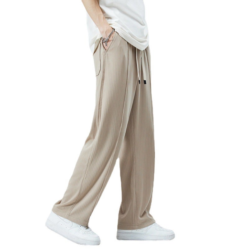 2023 Summer Mens Ice Silk Casual Pants Green  - Image 5