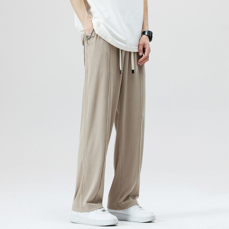 2023 Summer Mens Ice Silk Casual Pants Green  - Image 4