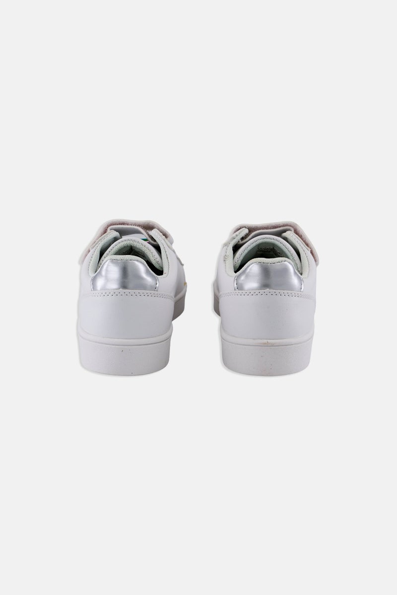 UNITED COLORS OF BENETTON Kids Girl Label LTX Velcro Closure Casual Shoes, White  - Image 4