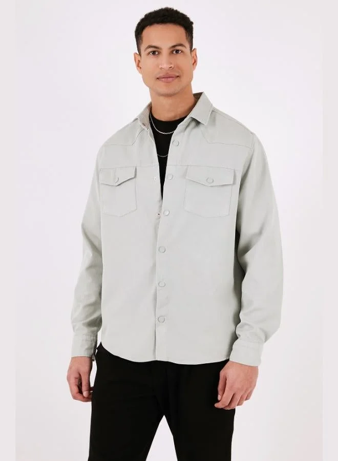 Buratti  Buratti Cotton Regular Fit Double Pocket Shirt Men's SHIRT CF24W116927 for Men | Best Price UAE