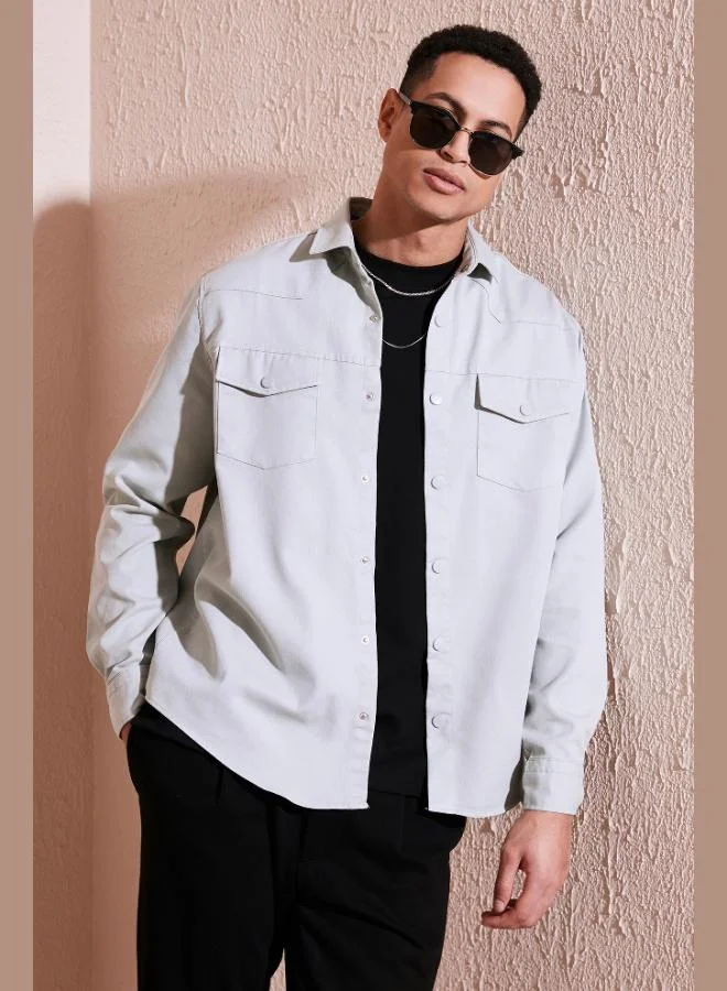 Buratti  Buratti Cotton Regular Fit Double Pocket Shirt Men's SHIRT CF24W116927 for Men | Best Price UAE