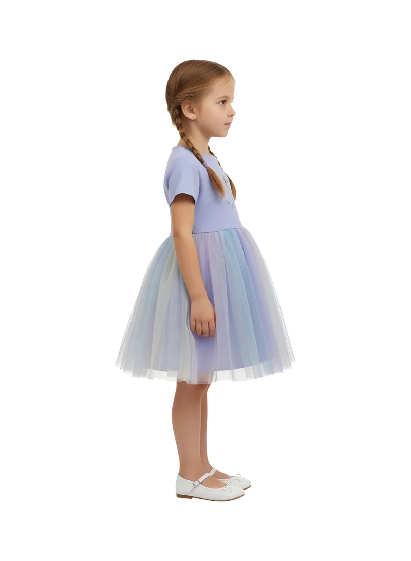 بيداني فستان إلسا وآنا الأزرق المتلألئ