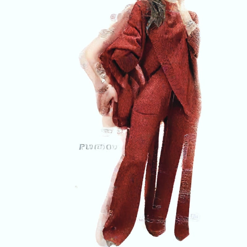 Women's V-Neck Knit Two-Piece Set with Single Row Buttons - Image 4