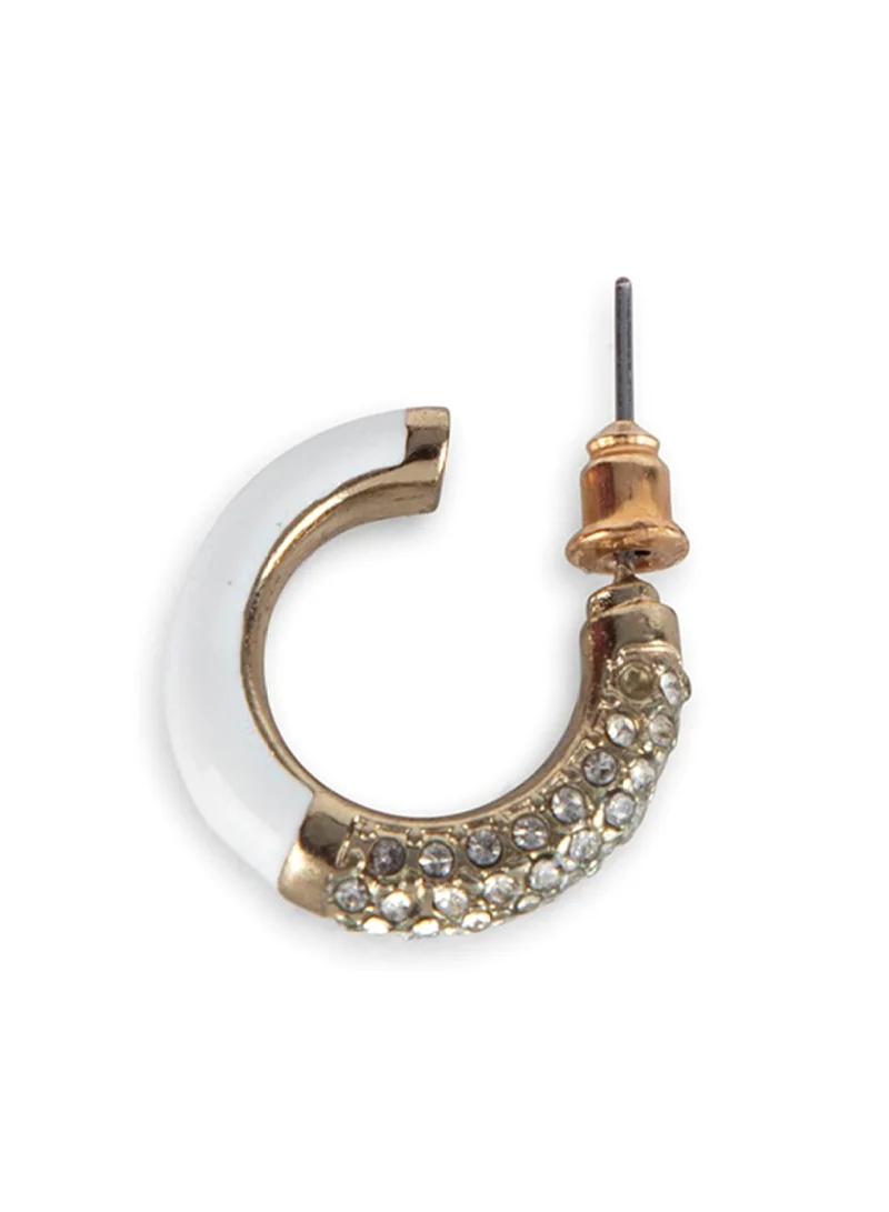 Priyaasi Set of 2 Studded Half Hoop Earrings
