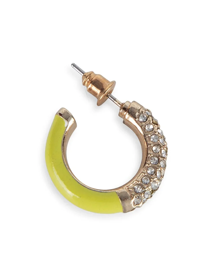 Priyaasi Set of 2 Studded Half Hoop Earrings