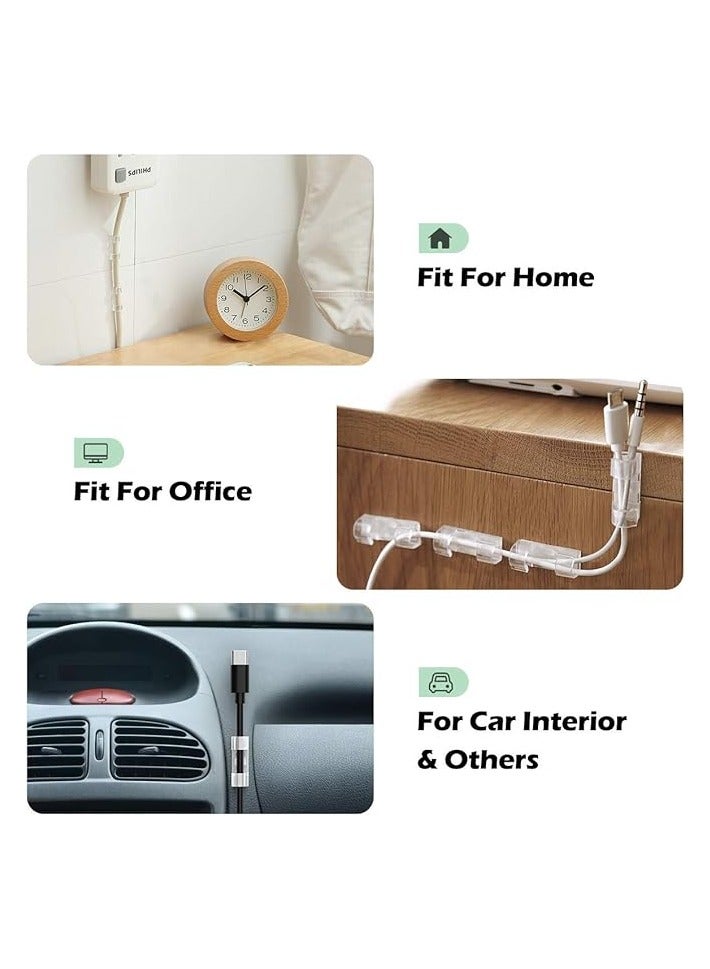 PROMASS Wire Clips, 60 PCS Strong Self-Adhesive Cable Clips, Finisher Wire Clamp Sticky, PC Wire Holder Ties Sticky Tidy and Organizer Cord and Wire (White) - Image 5