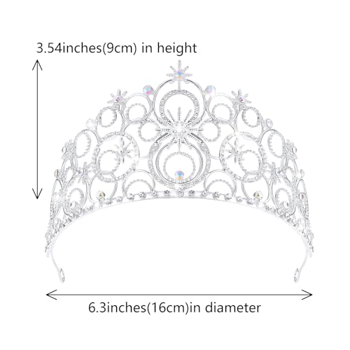 JITINX Crystal Crowns for Women, Crystal Bubble TiaraBride Royal Queen Headband Princess Headpieces for Women Bridal Wedding Prom Birthday Party Crowns (Silver) - Image 3