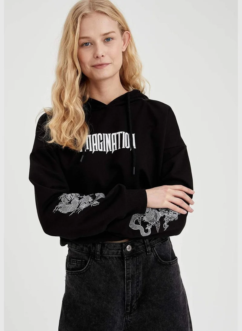 DeFacto Woman Regular Fit Hooded Sweat Shirt