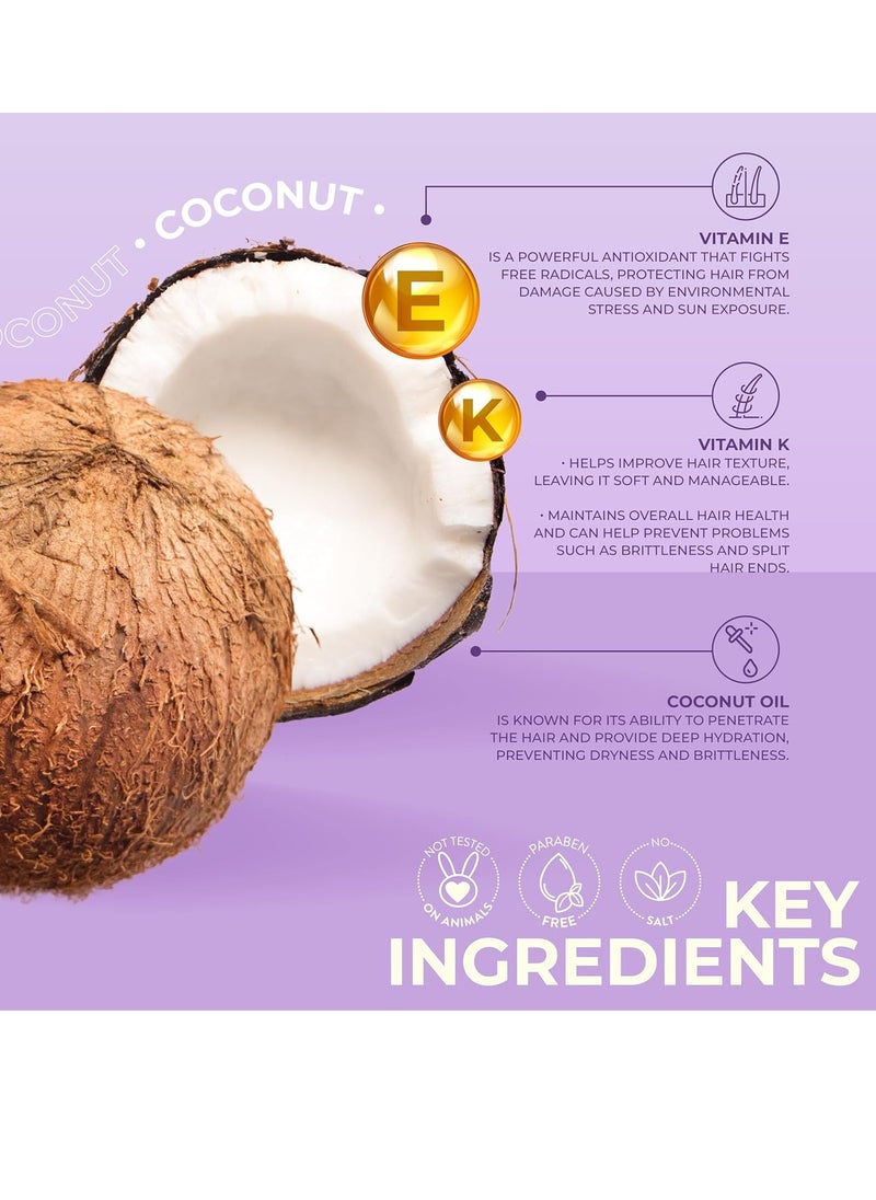 Naissant naissant Coconut Treatment Mask| Specialized in Deep Repairing and Hydrating Dry Hair | Moisturizing, Protector for Dry, Damaged, Color Treated & Natural Hair | Salt & Paraben Free (10.1 Fl Oz)  - Image 4