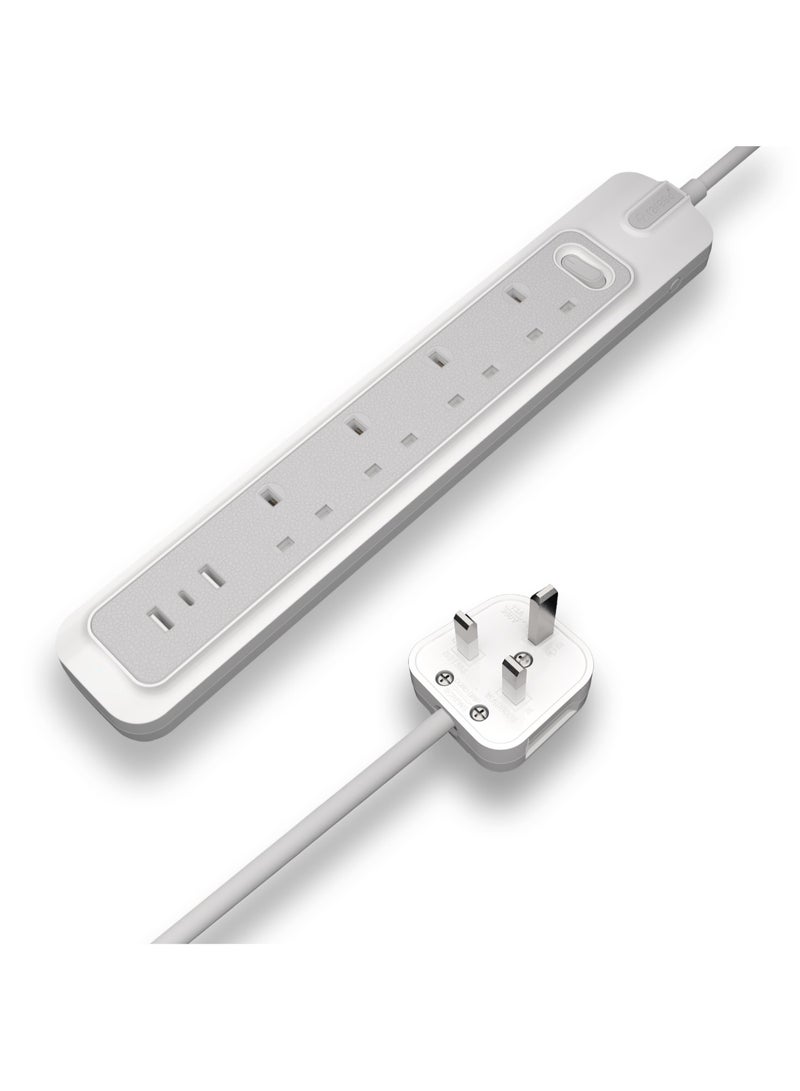 RAFEED Power Extension Strip Cable Lead 3 Meter, 4 Sockets, 2 USB-A Ports, and 1 USB-C Port - Image 1